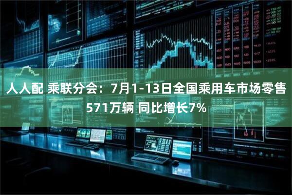 人人配 乘联分会：7月1-13日全国乘用车市场零售571万辆 同比增长7%