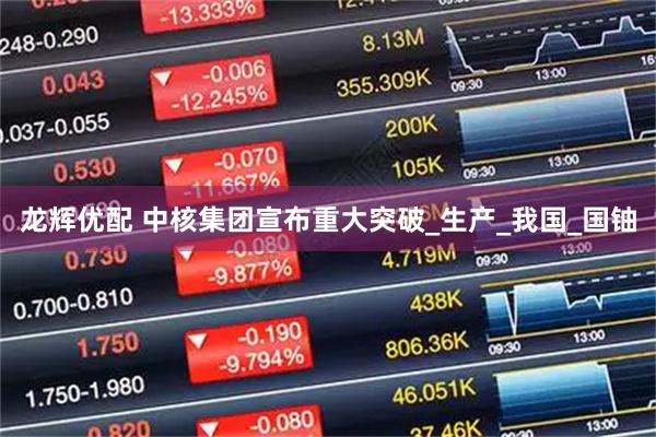 龙辉优配 中核集团宣布重大突破_生产_我国_国铀